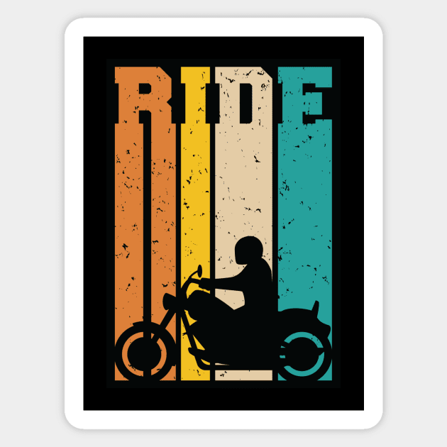 Ride Retro Motorcycle Super Sportbike Silhouette Illustration Sticker by hobrath